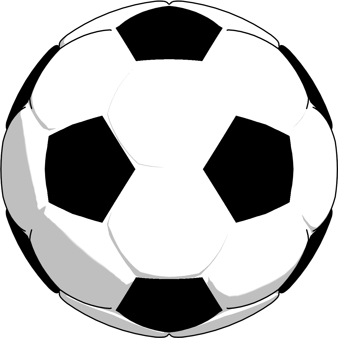 Black White Soccer Ball Clipart Png Picture - Soccer Ball Clipart Png (1339x1340), Png Download