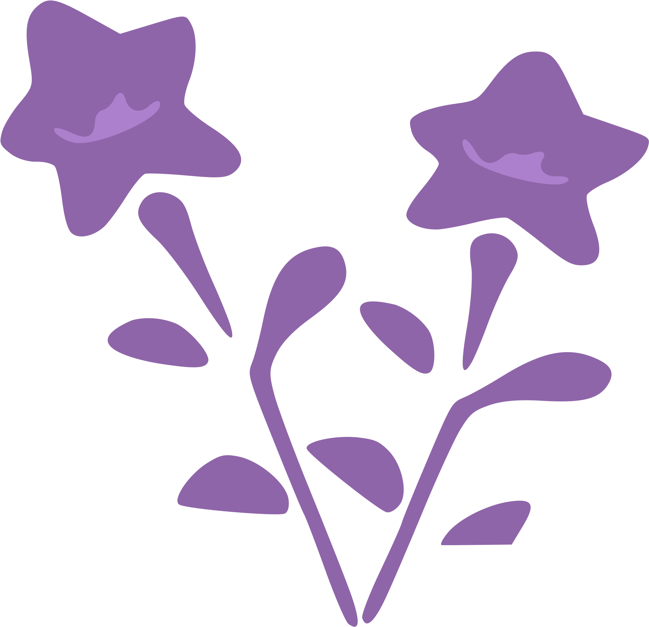 Purple Flowers Vector Clipart Image - Flower Design Purple (2400x2400), Png Download