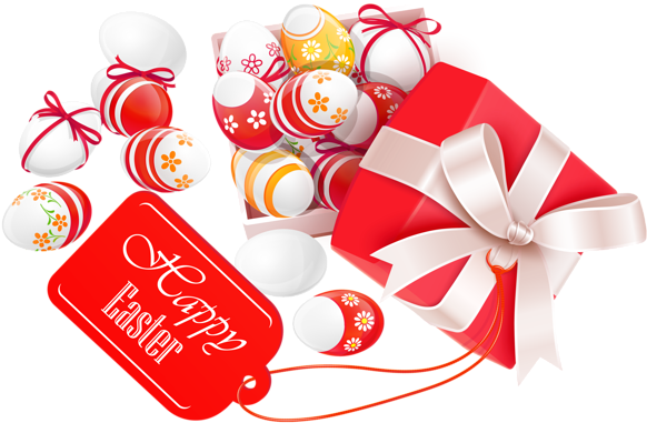 Images Of Happy Easter Png - Happy Easter Red Eggs (600x394), Png Download