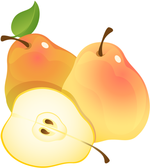 Large Painted Pears Png Clipart - Pear (542x600), Png Download