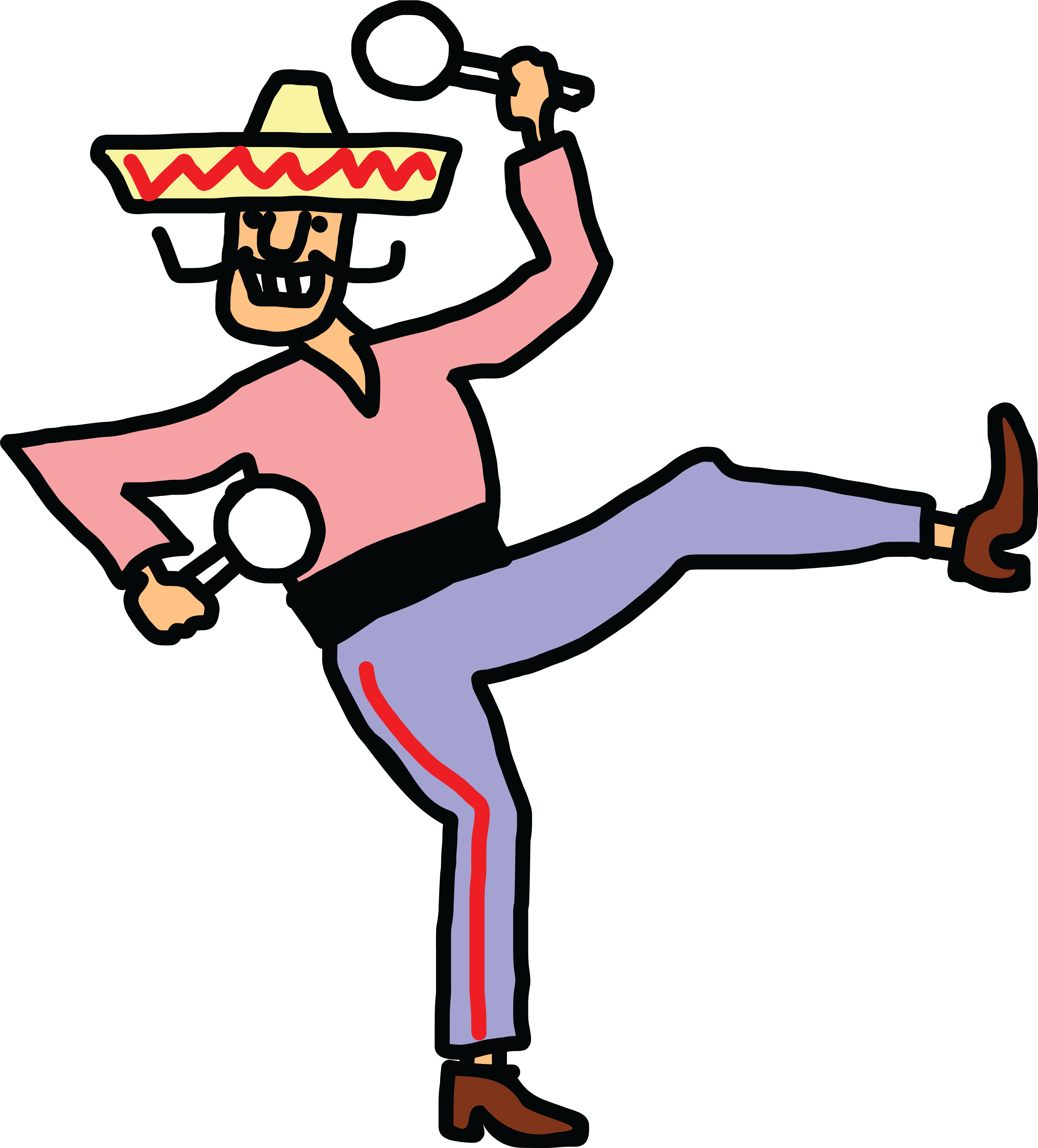 Mexican Man Cartoon Group Png Freeuse Stock - Cartoon Dancing Png (4000x4423), Png Download