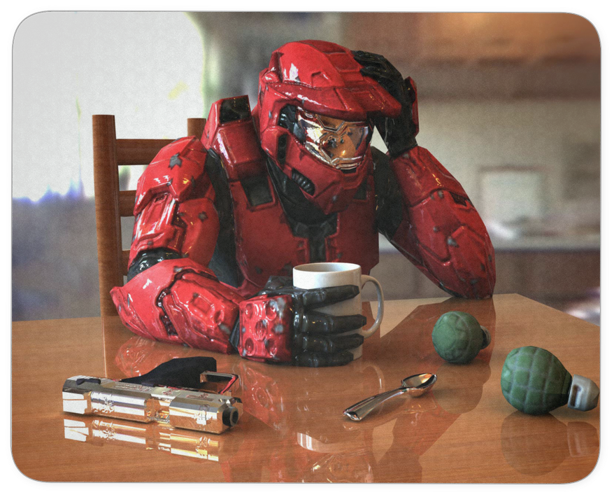 Master Chief Halo Desktop Mouse Pad Thick Anti-slip - Game (1024x1024), Png Download