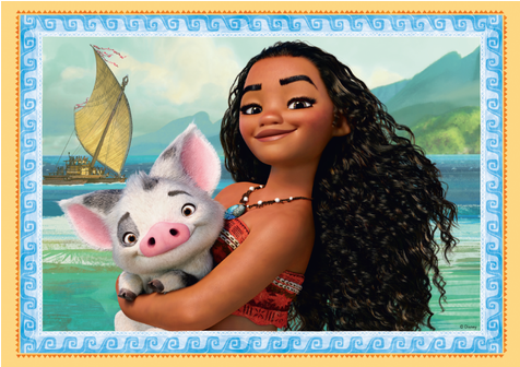 Disney Moana Ass A 3 Puzzles - Moana Plate (630x335), Png Download