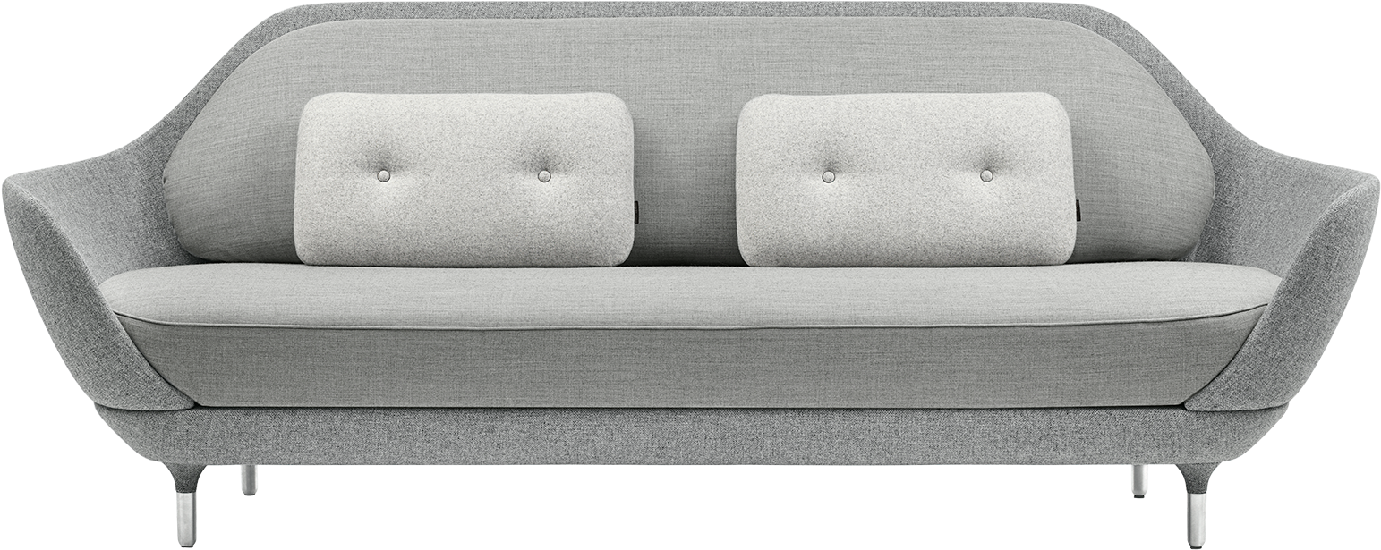 Favn Sofa Designers Selection Light Grey Front - Republic Of Fritz Hansen Favn 3 Seater Sofa With Alu (1600x1840), Png Download