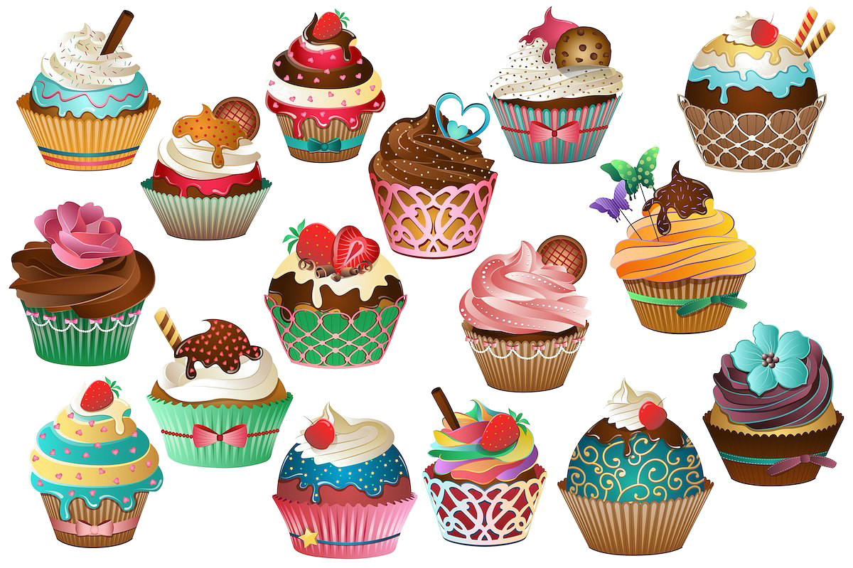 Cupcake Transparent Background Png - Cupcake Illustration Vector Png (1200x799), Png Download