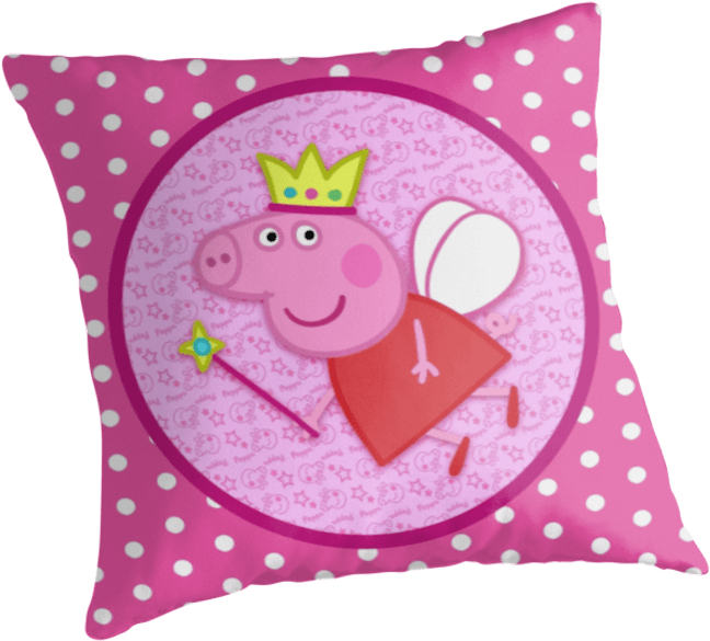 Peppa The Fairy Princess Throw Pillow By Russ Jericho - Dormi E Sogna Con Peppa (875x875), Png Download
