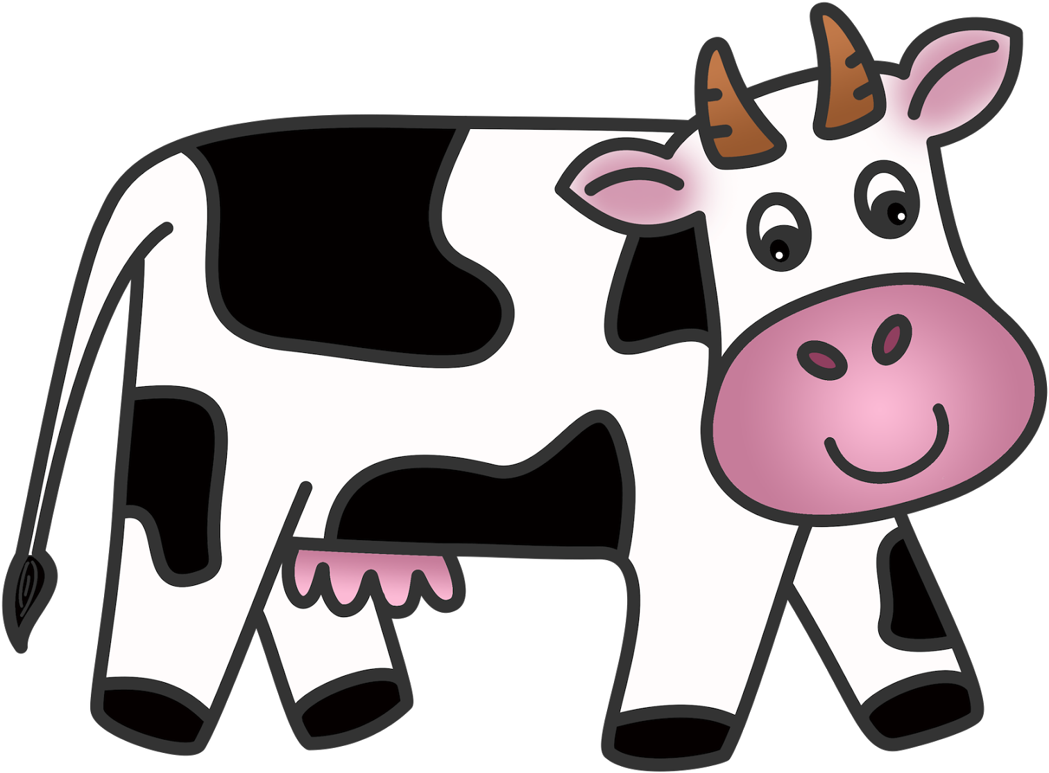 Animated Dairy Cow Clipart - Cow Clipart (1600x1131), Png Download