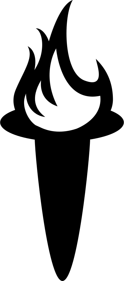 Flames On Torch Comments - Silhouette (432x980), Png Download