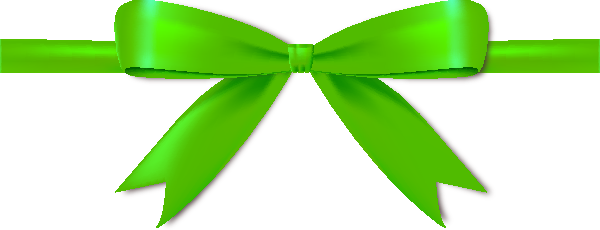Green Bow Png - Green Ribbon With Bow (600x230), Png Download