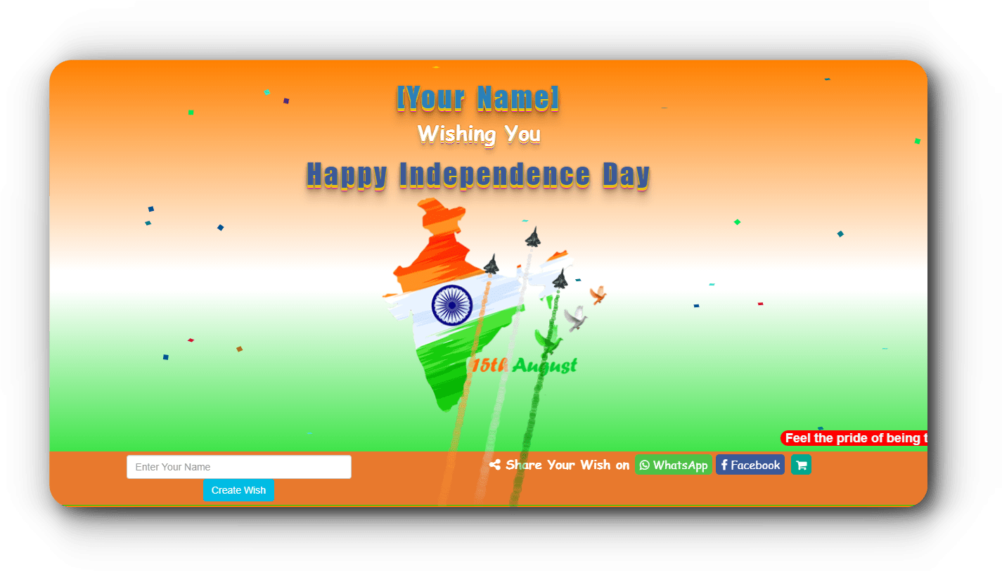 Independence Day Wishing Script - Wish (1439x826), Png Download