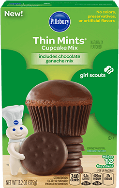 Girl Scouts™ Thin Mints® Cupcake Mix - Pillsbury Thin Mint Cupcakes (400x400), Png Download