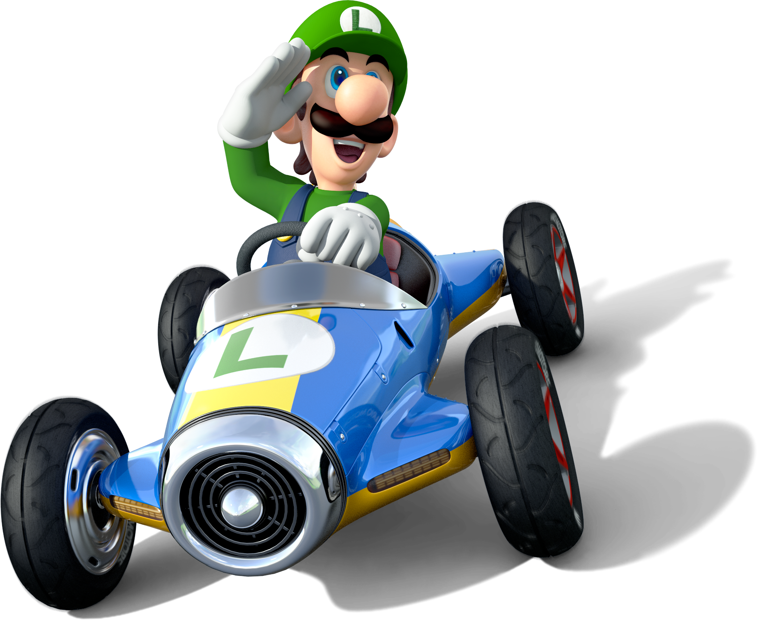 Luigi In Mario Kart 8 Official Game Art - Mario Kart 8 Deluxe Luigi (2458x2015), Png Download