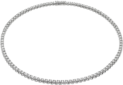 Corona 18 Kt White Gold Tennis Necklace With Round - Bracciali Uomo Rosa Dei Venti (505x394), Png Download