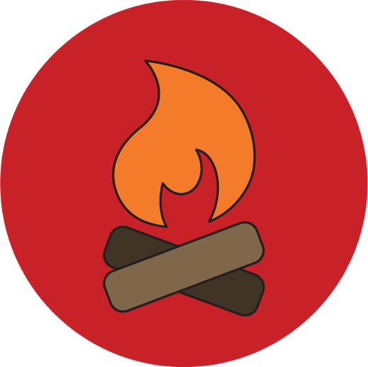 Wood Burning Campfire - National Park (520x519), Png Download