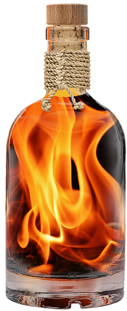 Flame, Embers, Bottle Fiery, Fire, Hot, Burn, Campfire - Fiery Bottle (540x720), Png Download