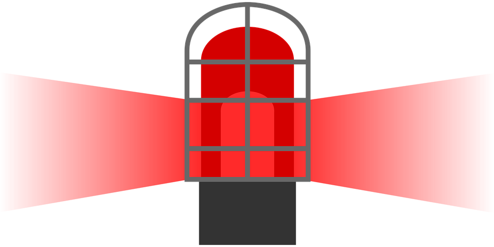Red Beacon - Hockey Goal Light Vector (900x450), Png Download