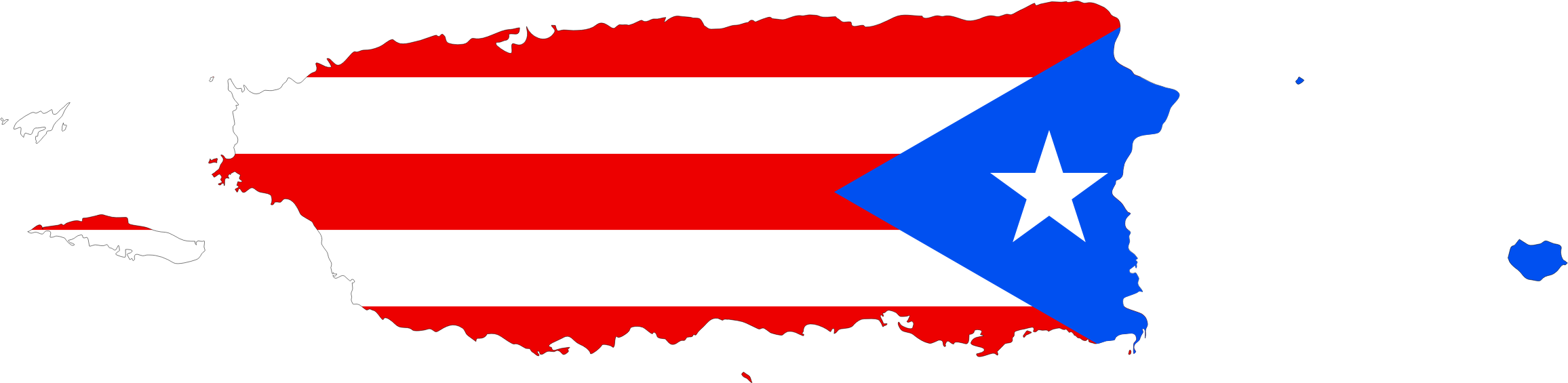 Puerto Rico Map Flag - Clip Art (2312x565), Png Download
