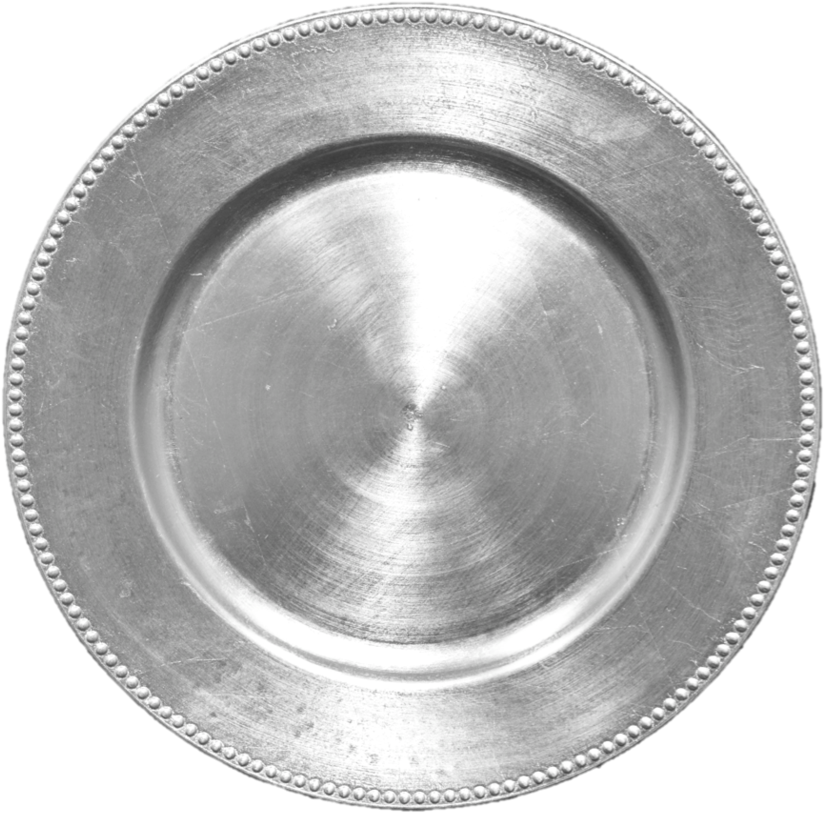 Silver Beaded Acrylic - Charger Acrylic Silver Beaded (1000x944), Png Download