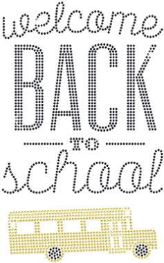 Welcome Back To School With Shiny Rhinestones - Cross-stitch (415x415), Png Download