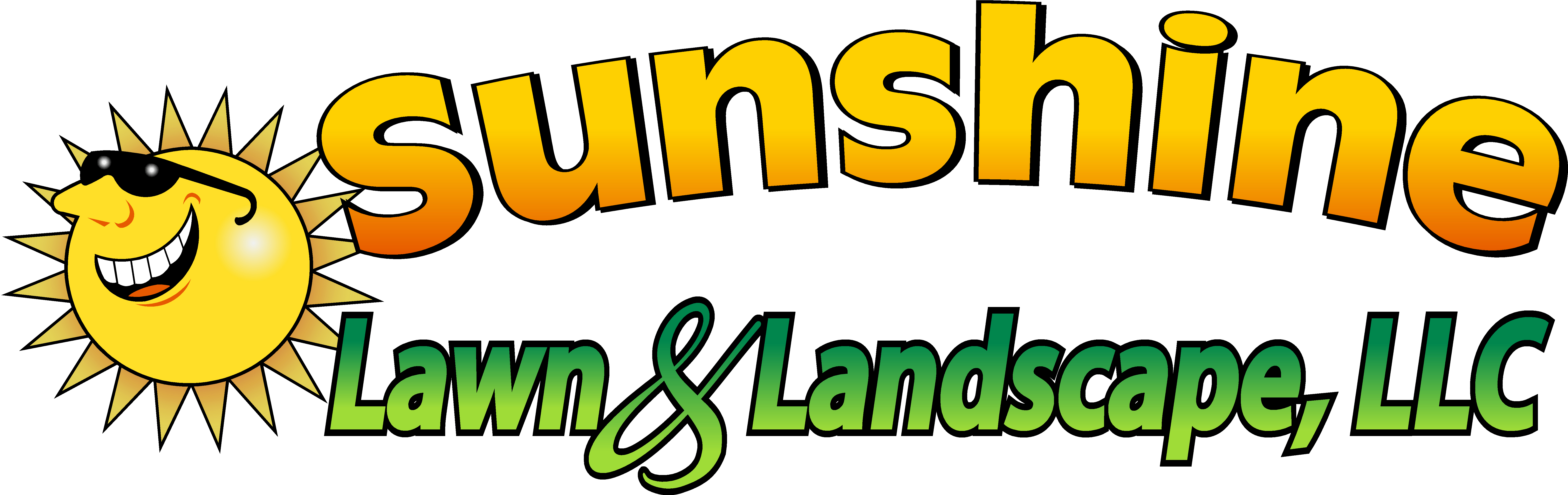 Sunshine Lawn And Landscape Logo (7620x2400), Png Download