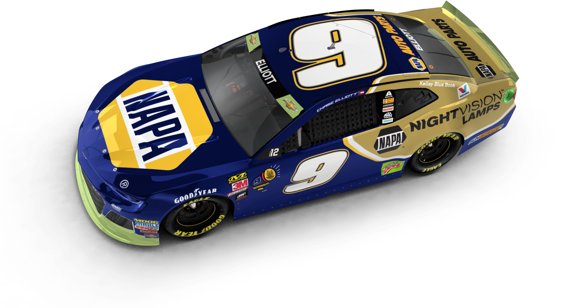 Elliott To Drive New Napa Nightvision Chevy At Talladega - Chase Elliott Talladega Paint Scheme (1920x1080), Png Download