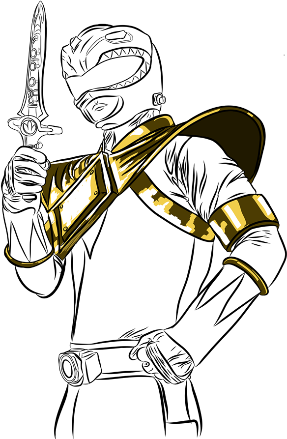 Https - //www - Etsy - Ranger 11 X 17 Print - Green Ranger Drawing (1200x900), Png Download