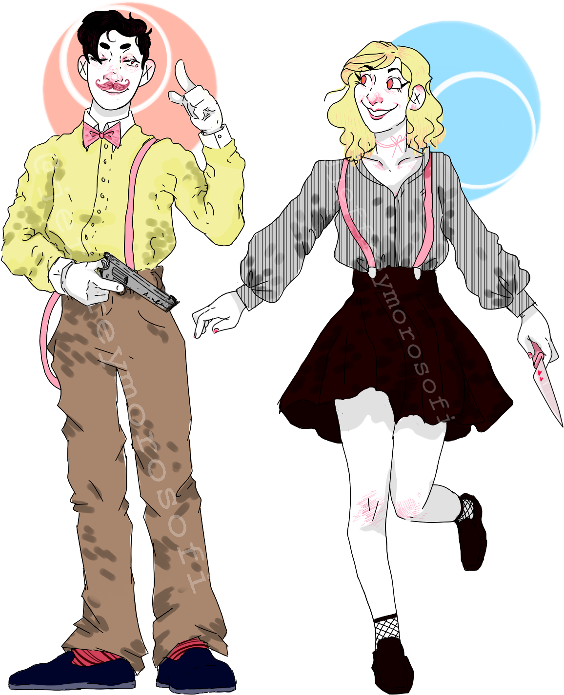 Wilford Warfstache, Peebstache, Peevils And - Darkiplier And Wilford Warfstache Fanart (1220x1500), Png Download