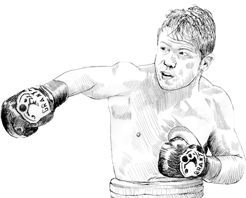 Ilustración A Lápiz - Dibujo De Canelo Boxeador (798x404), Png Download