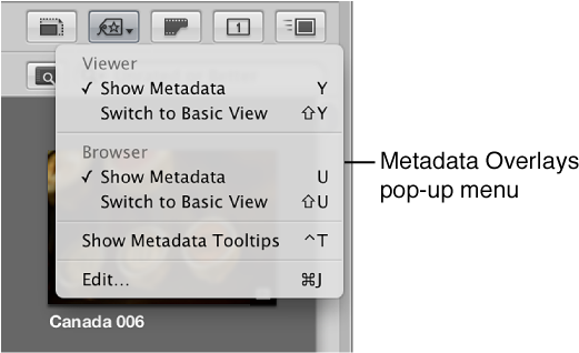 Metadata Overlays Pop-up Menu In The Tool Strip - Context Menu (574x318), Png Download