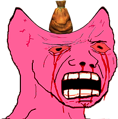 Red Face Facial Expression Nose Pink Cartoon Vertebrate - Pink Wojak Bags (440x448), Png Download