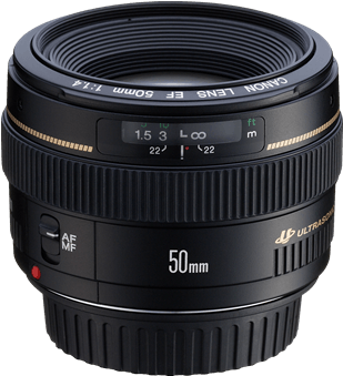 Canon Prime Lens - Canon 50 Mm 1.4 (450x338), Png Download