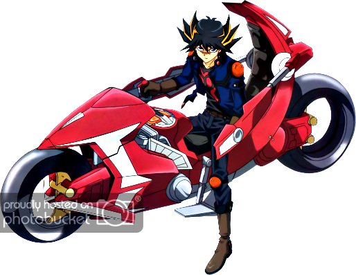 Black Hair Yellow Lines - Yu Gi Oh 5ds Bike (514x397), Png Download