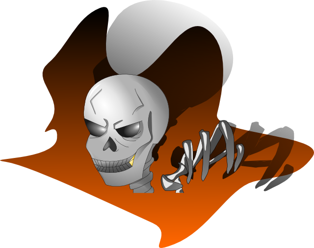 Skeleton From The Dark - Skull (640x504), Png Download