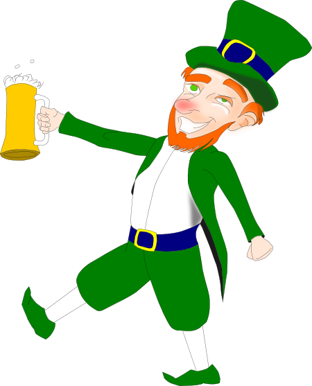 Drunken Leprechaun For St - Cartoon (450x557), Png Download