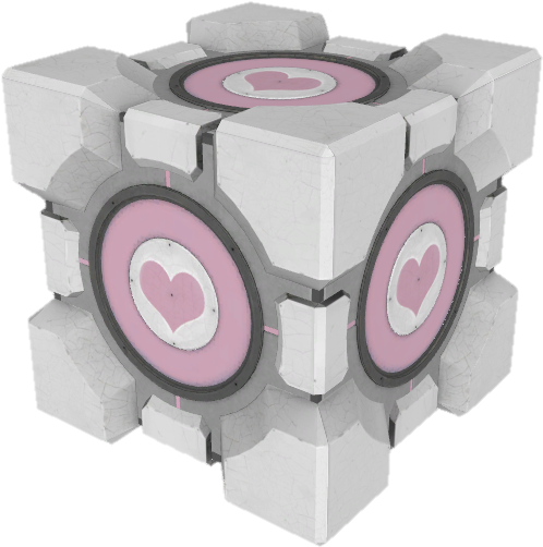 Companion Cube - Portal 2 Companion Cube Png (530x533), Png Download