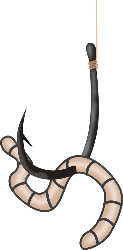 Upvote 1 Downvote - Worm On Hook Clipart (493x1000), Png Download