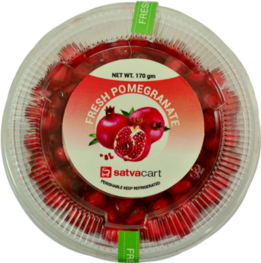 Fresh Pomegranate Jewels 170gm - Pomegranate Bag Fruit Print Bag White And Blue Handbag (450x450), Png Download