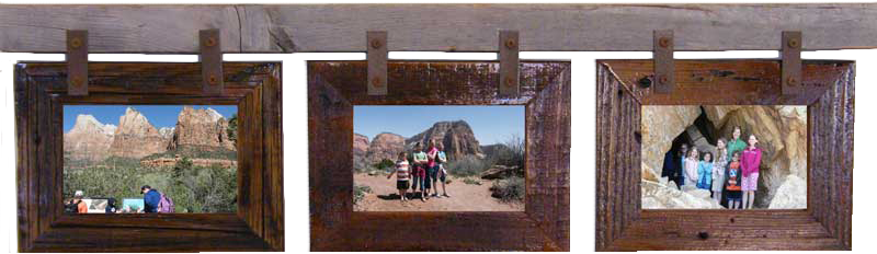 Montana Horizontal Conestoga Collage - Montana Horizontal 5x7 Barn Wood 3 Picture Frame (800x232), Png Download