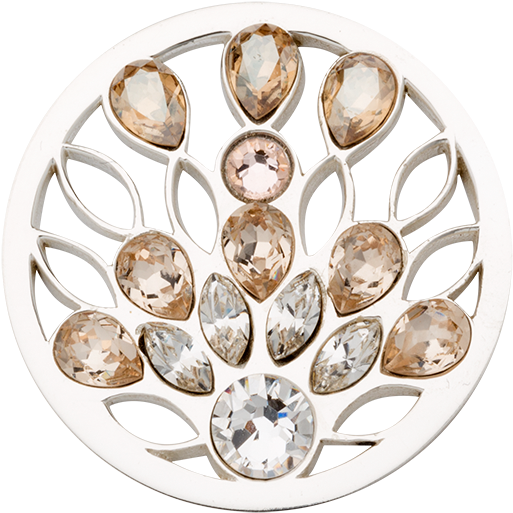 Nikki Lissoni Silver Medium Peacock's Tail Coin - Nikki Lissoni Peacocks Tail With Swarovski Crystals (600x600), Png Download