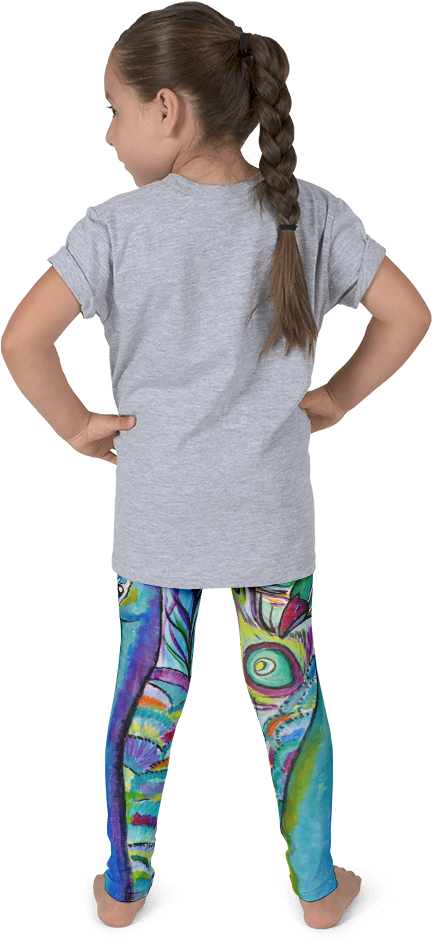 Peacock Leggings - Cow Print Leggings For Girls (1000x1000), Png Download