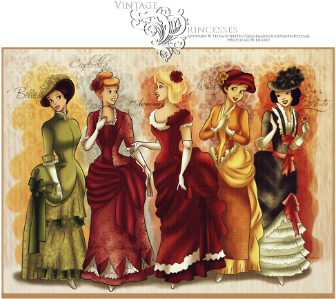 Principesse Disney Wallpaper Possibly Containing Anime - 1800s Princesses (500x438), Png Download