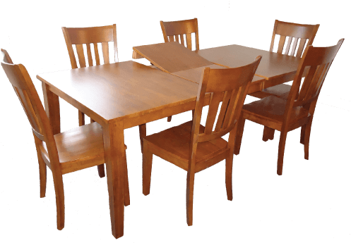 Additional Rectangular Extension Solid Wood Table - โต๊ะ กิน ข้าว ไม้ 4 ที่นั่ง (637x434), Png Download
