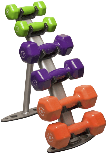 Body Solid Gdr10 Pack 3 Pair Vinyl Dumbbell Package - Body-solid Vinyl Dumbell Rack (600x600), Png Download