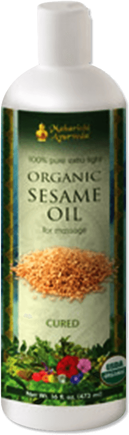 Organic Sesame Oil 16 Oz - Organic Cured Sesame Massage Oil,16 Fluid Oz By Maharishi (1024x1024), Png Download