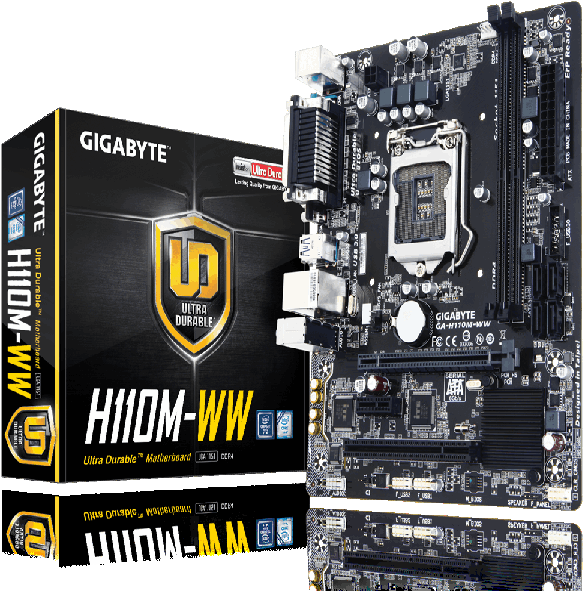 Ultra - Gigabyte Ga-h110m-ds2 Motherboard (600x600), Png Download