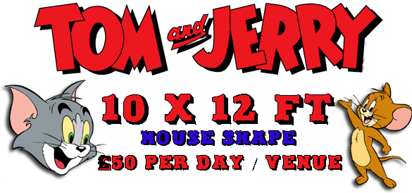 Tom & Jerry 10ft X 12ft House Shape Bouncy Castle Logo - Tom And Jerry (592x273), Png Download