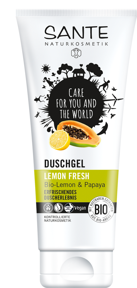 Shower Gel Lemon Fresh - Sante Lemon Fresh Shower Gel, 200ml (478x1000), Png Download