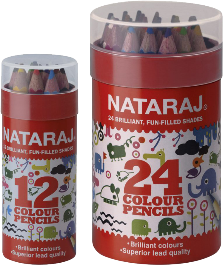 Colour Pencils Half Tin Pack - Nataraj Colour Pencils - Pack Of Twelve (1000x941), Png Download