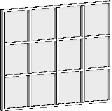 First, Use The Curtain Wall Tool To Place A Curtain - Monochrome (403x401), Png Download