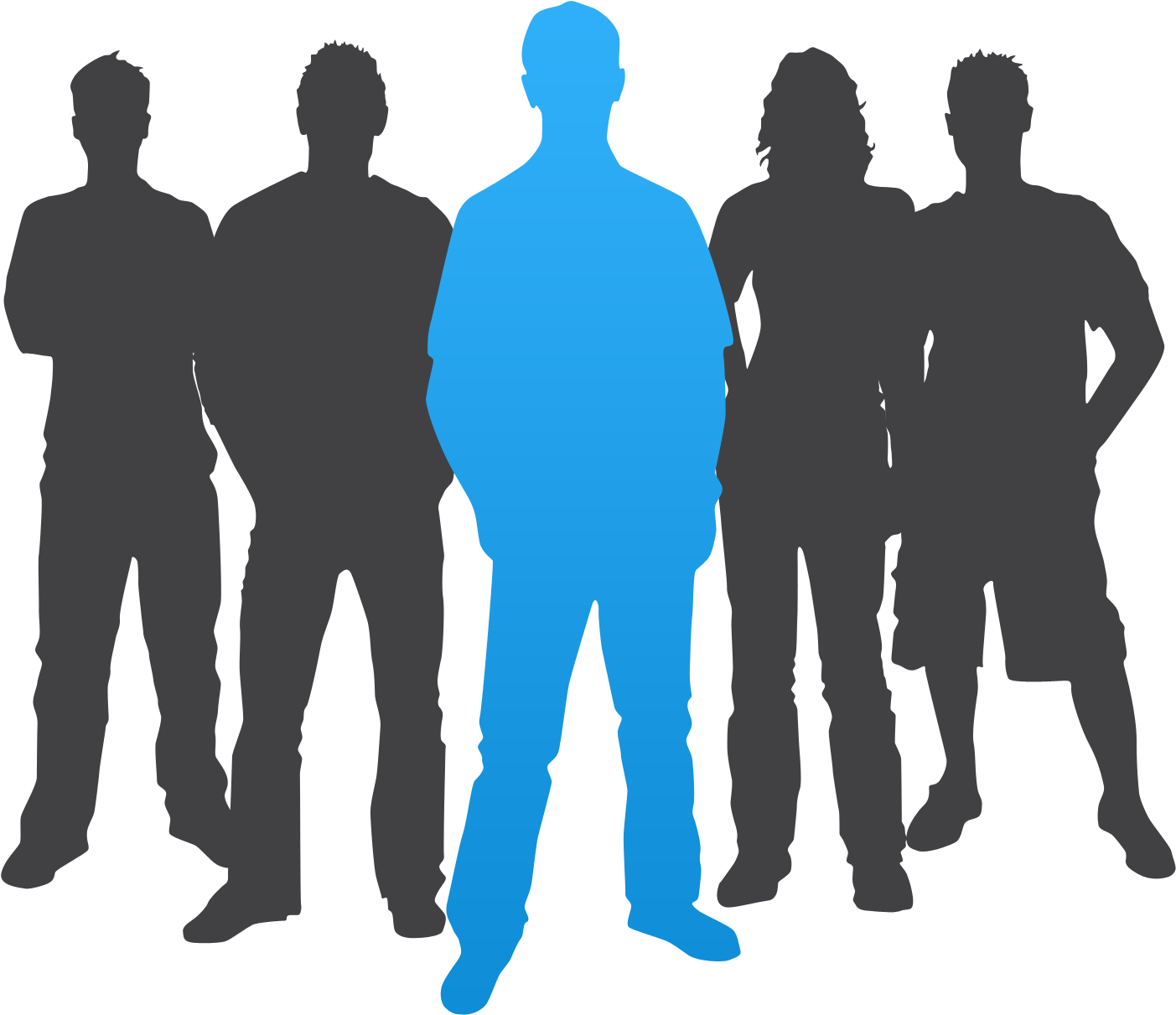 Group Of People Silhouette (400x325), Png Download